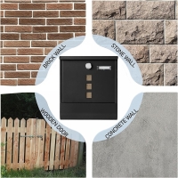 Cutie postala exterior, cu 2 chei, negru, 30, 5 x 9, 5 x 34 cm, Vivo, WMB020B